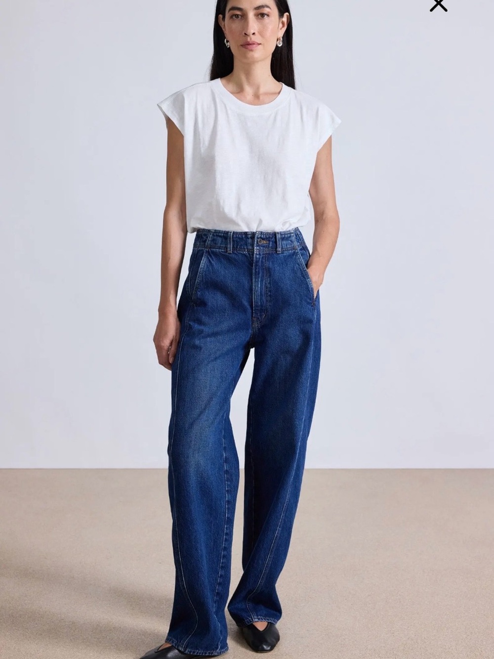 NEW Apiece Apart Meridian Relaxed Slouch Jean Tulum Blue Wash Size 24
